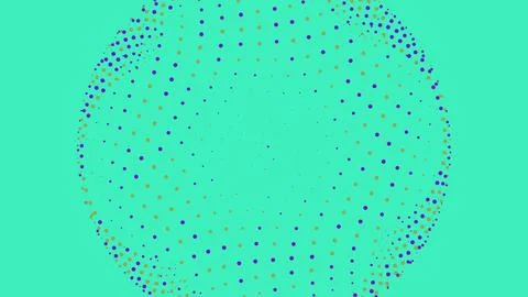 Abstract dotted sphere shape on a vibrant green background Stock Illustration
