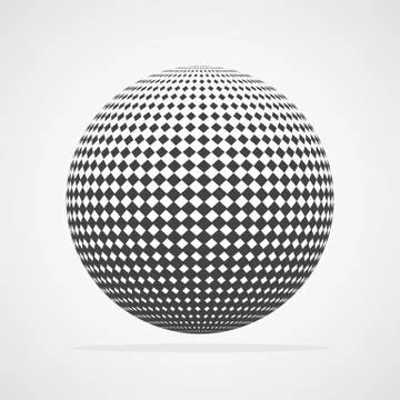 Abstract dotted sphere. Vector illustration. Stock Illustration