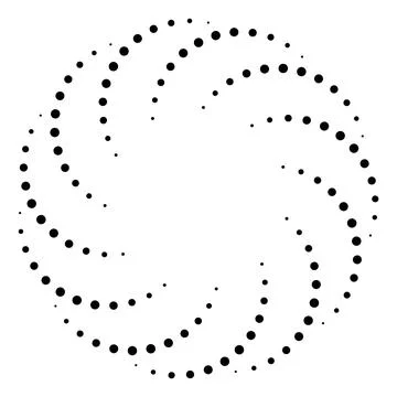 Abstract Dotted Spiral Circle Pattern on White Background Stock Illustration