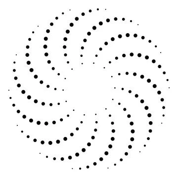 Abstract Dotted Spiral Circular Pattern on White Background Stock Illustration