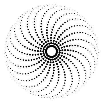 Abstract Dotted Spiral Circular Pattern Background Stock Illustration