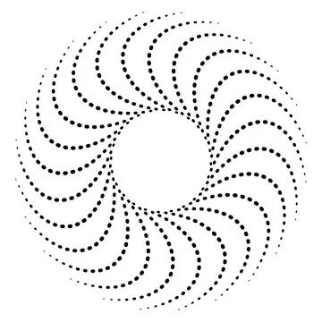 Abstract Dotted Spiral Circular Pattern with Radial Geometric Design Stock Illustration