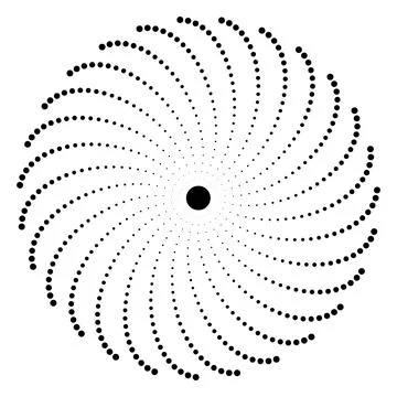Abstract Dotted Spiral Pattern with Central Circle Stock Illustration