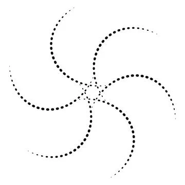 Abstract Dotted Spiral Pattern with Curved Circular Dot Lines Stock Illustration