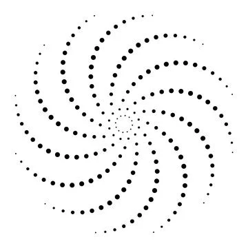 Abstract Dotted Spiral Pattern on White Minimal Background Stock Illustration