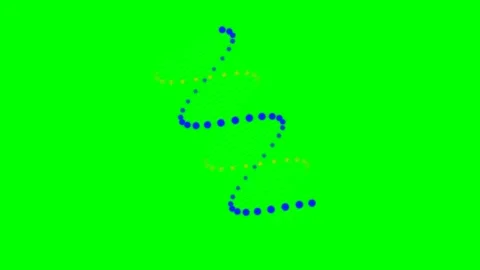 Abstract dotted spiral patterns floating against a vibrant green background Stock Footage 340264923