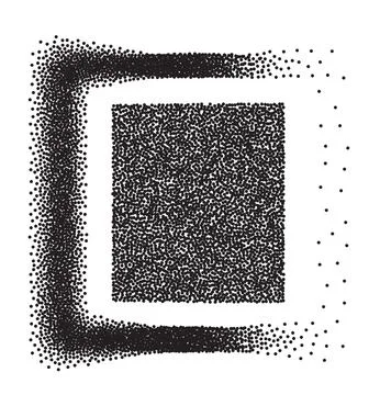 Abstract Dotted Square Pattern in Black and White Vector Illustrazione stock