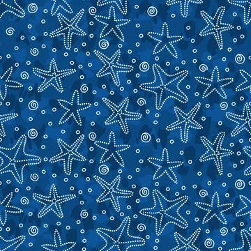 Abstract dotted starfish batik pattern Stock Illustration