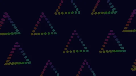 Abstract dotted triangle pattern background with colorful gradient lights Stock Footage 330063392
