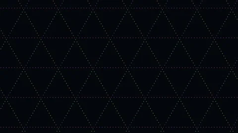 Abstract dotted triangle pattern background with colorful glowing lights Stock Footage 330074492