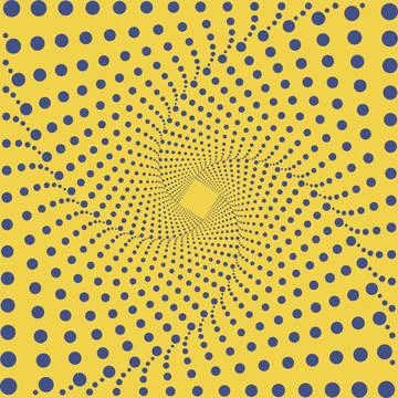 Abstract dotted vector background. Op art. Halftone effect. Optical illusion. Illustrazione stock