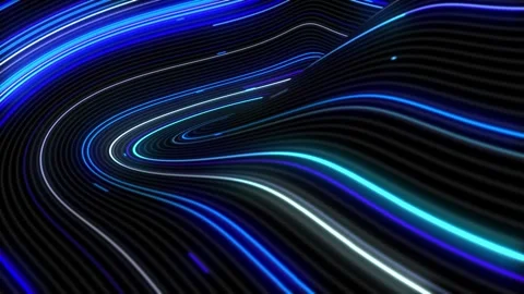 Abstract dotted wave line particle blue design element on dark, black backg.. Stock Footage 264304613