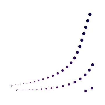 Abstract dotted wave lines. Vector illustration isolated on white background. Stock Illustration