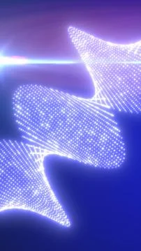 Abstract dotted wave mesh with neon glow and lens flare, visualizing data f.. Stock Illustration
