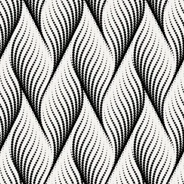 Abstract dotted wave stylish texture. Vector seamless geometric pattern Stock Illustration