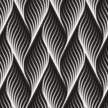 Abstract dotted wave stylish texture. Vector seamless geometric pattern Stock Illustration