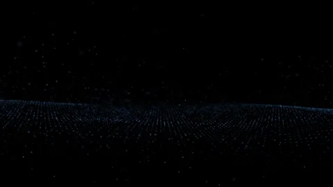 Abstract dotted waves digital technology slow motion loop animation Stock Footage 341155639