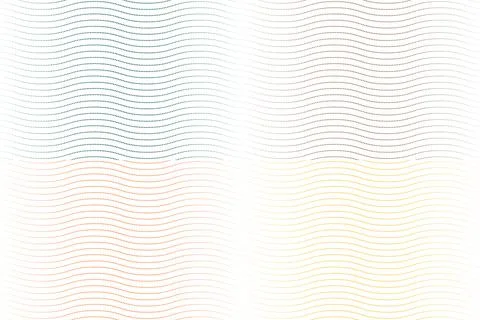 Abstract Dotted Wavy Line Pattern Background in Four Color Variations Stockillustratie