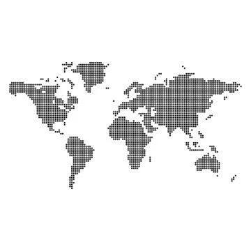 Abstract dotted world map Stock Illustration