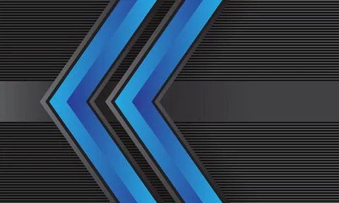 Abstract double blue arrow direction on grey lines pattern technology futuris Stock Illustration