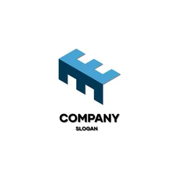Abstract double E letter logo design Stock Illustration
