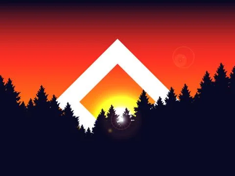 Abstract double exposure mountain landscape background Stock Illustration