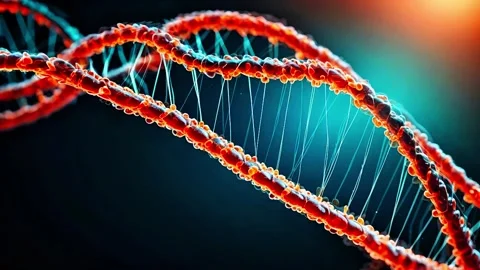 Abstract double helix DNA structure Vidéo 308304220