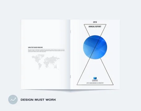 Abstract double-page brochure design style with colourful triangles for branding Stock Illustration
