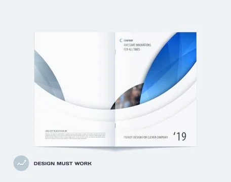Abstract double-page brochure design round style with colourful circles for Stock Illustration