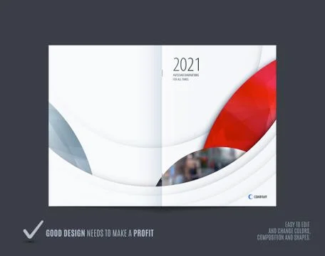 Abstract double-page brochure design round style with colourful circles for Stock Illustration