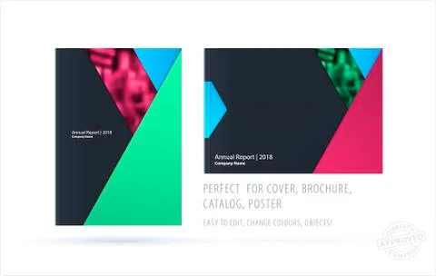 Abstract double-page brochure material design style with colourful layers for イラスト素材