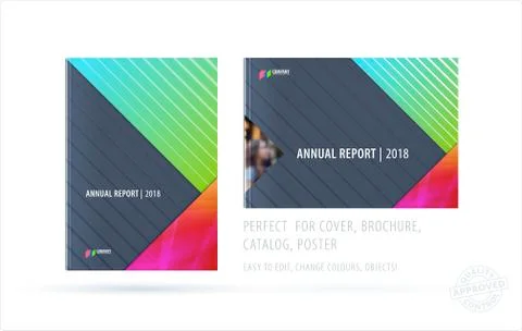 Abstract double-page brochure material design style with colourful layers for Illustrazione stock