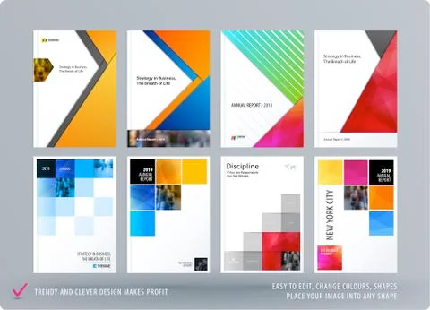 Abstract double-page brochure material design style with colourful layers for Illustrazione stock