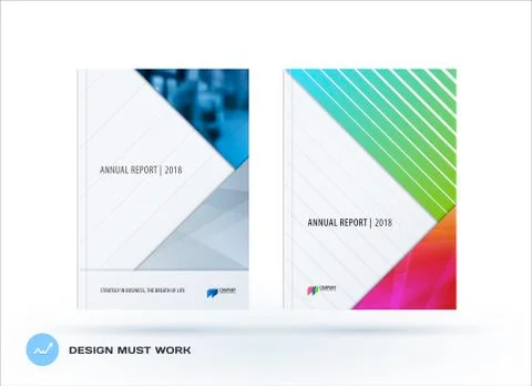 Abstract double-page brochure material design style with colourful layers for Stock Illustration