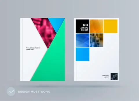Abstract double-page brochure material design style with colourful layers for イラスト素材
