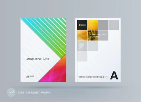 Abstract double-page brochure material design style with colourful layers for イラスト素材