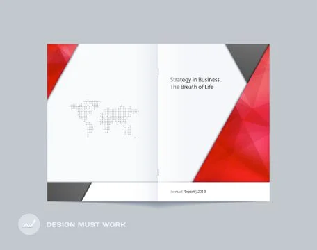 Abstract double-page brochure material design style with colourful layers for イラスト素材