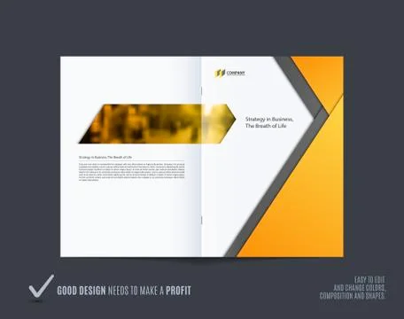 Abstract double-page brochure material design style with colourful layers for Stock Illustration