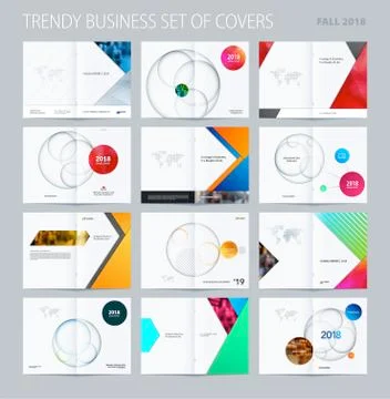 Abstract double-page brochure material design style with colourful layers for イラスト素材