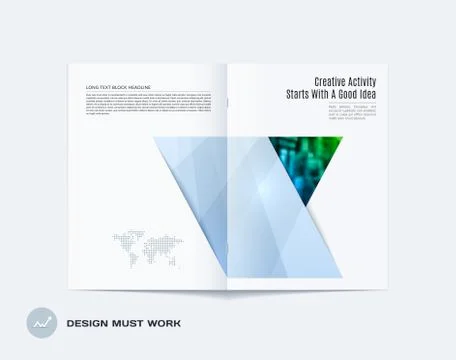 Abstract double-page brochure material design style with colourful layers for Illustrazione stock