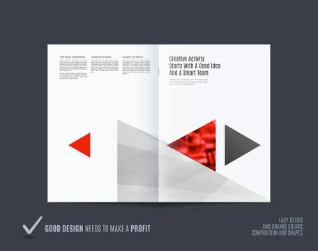 Abstract double-page brochure material design style with colourful layers for イラスト素材