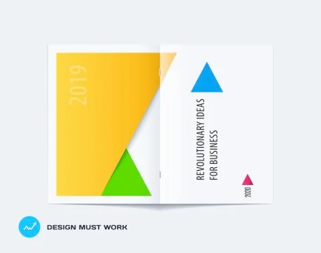 Abstract double-page brochure material design style with colourful layers for 库存插图
