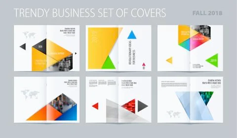 Abstract double-page brochure material design style with colourful layers for イラスト素材