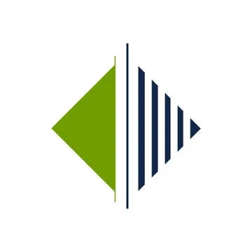 Abstract double triangle Square Logo Design Template isolated on a white back Stock Illustration