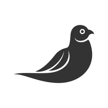 Abstract Dove Vector Silhouette Stock Illustration