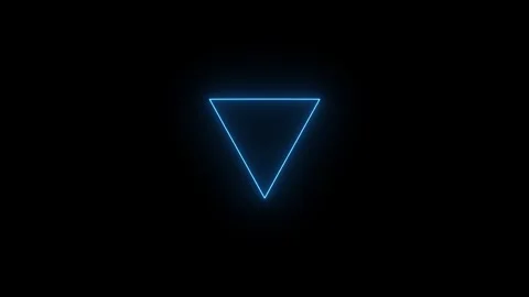 Abstract downward arrow pointer sign with minimal neon light stroke on light bg Stock Footage 340910956