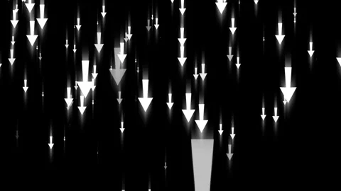 Abstract Downward Arrows Animation on Black Background Stock Footage 308754121
