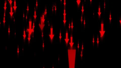 Abstract Downward Arrows Animation on Black Background Stock Footage 308754168