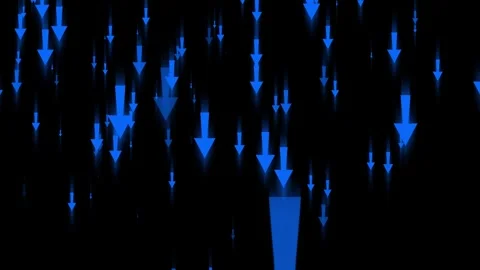 Abstract Downward Arrows Animation on Black Background Stock Footage 308754191