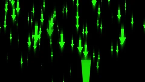 Abstract Downward Arrows Animation on Black Background Stock Footage 308754237